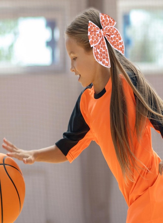 Miroksh Basketball Cheer Bows 2pc 5" Sports Cotton Lined Ribbon Fable Hair Bow Alligator Clips for Teens Toddlers Cheerleader Girls Women Fans Athletic Game Day Outfit Decor Accessories - Image 5