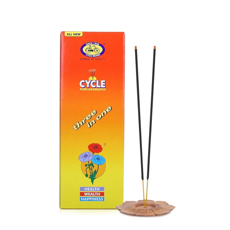 CYCLE Cycle Pure Agarbatti Three in One Incense Sticks Pack of 2 250gm per Pack 3 Signature Fragrances Floral Woody Lily I Natural Fragrance for Puja Meditation Refreshing Ambience - Image 2