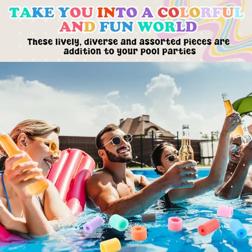 Frienda 50 Pcs Pool Noodles Bits Multicolor Craft Small Size Versatile Mixed Floating Pool Noodles Foam Rope Tube for Play or DIY Craft Multipurpose (1.18"-2.36" Dia.,Regular Colors) - Image 5