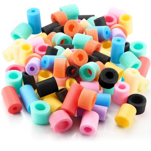 Frienda 50 Pcs Pool Noodles Bits Multicolor Craft Small Size Versatile Mixed Floating Pool Noodles Foam Rope Tube for Play or DIY Craft Multipurpose (1.18"-2.36" Dia.,Regular Colors) - Image 1