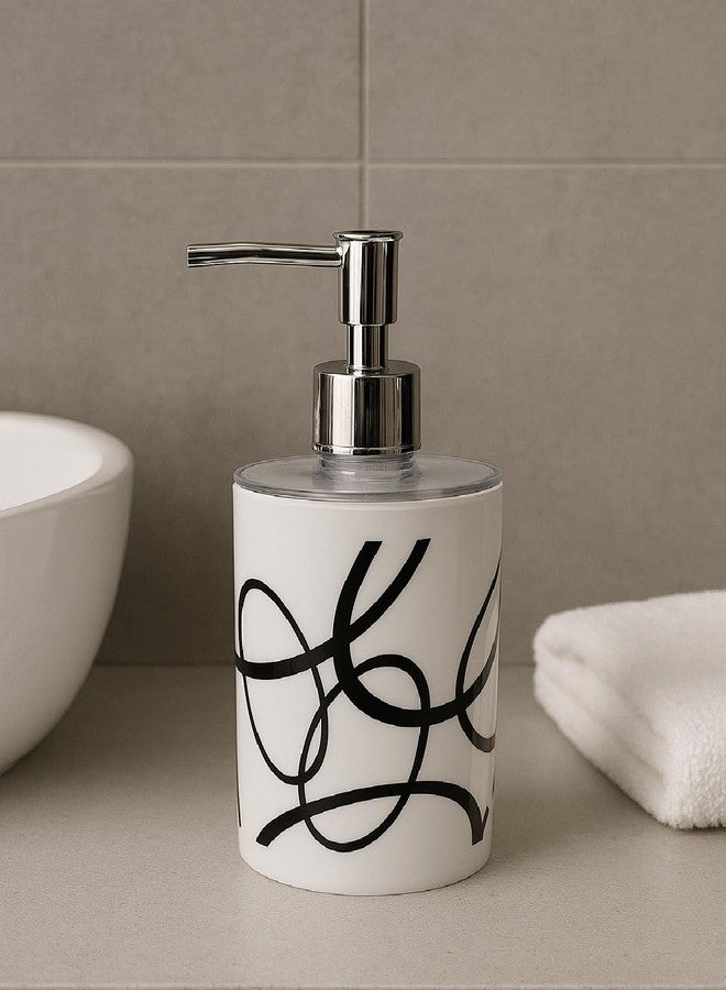LAGET® Unbreakable Liquid Soap/Shampoo/Hand wash/Sanitizer/Lotion Dispenser Plastic Bottle with Pump for handwash in Bathroom/Kitchen Sink Pack of 2 Capacity 350 Ml Each (White Star Round) - Image 5