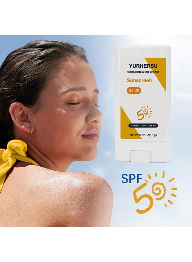 YURHERSU Sunscreen Stick, Relief Sun Organic Sunscreen SPF50 , Moisturizing Sunscreen, Breathable, Refreshing, Easy To Apply Sunscreen Stick - Image 1