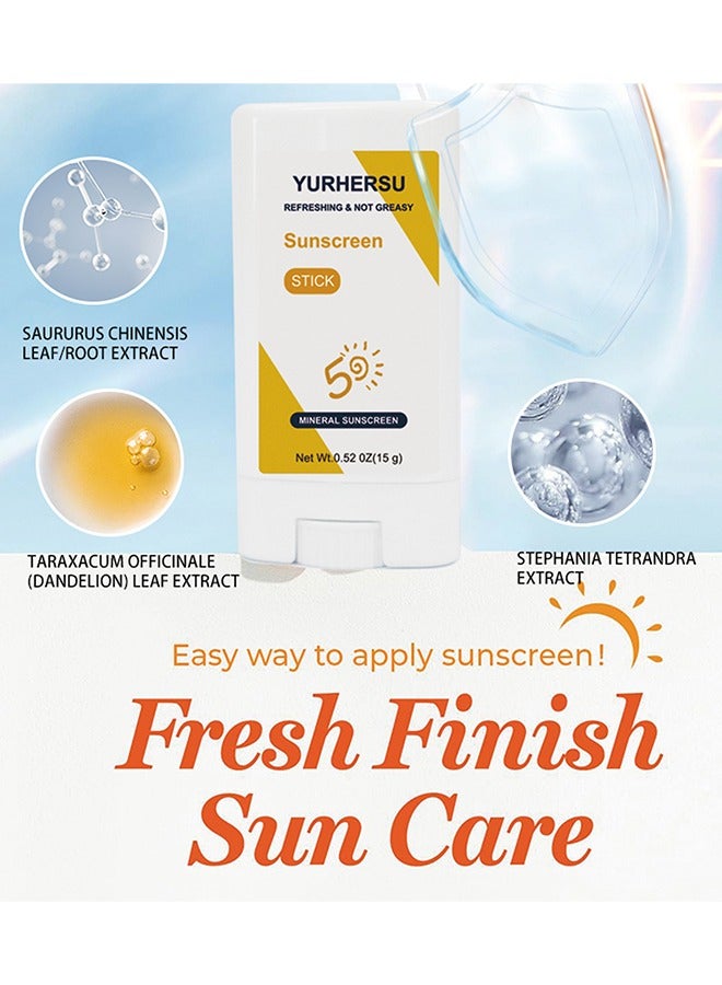 YURHERSU Sunscreen Stick, Relief Sun Organic Sunscreen SPF50 , Moisturizing Sunscreen, Breathable, Refreshing, Easy To Apply Sunscreen Stick - Image 3