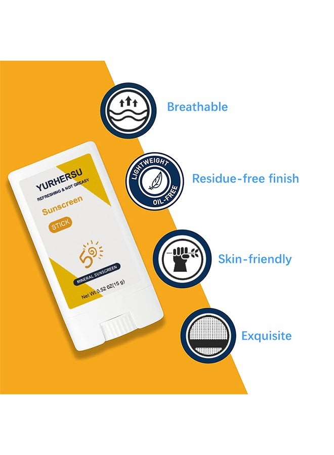 YURHERSU Sunscreen Stick, Relief Sun Organic Sunscreen SPF50 , Moisturizing Sunscreen, Breathable, Refreshing, Easy To Apply Sunscreen Stick - Image 4