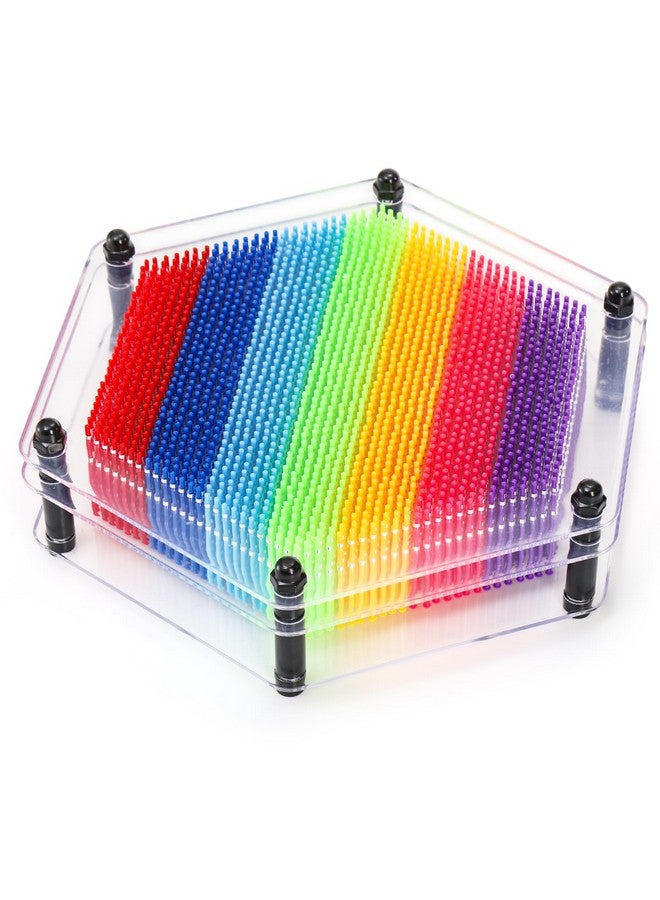 Dicunoy Dicunoy 2 Pack 3D Plastic Pin Art Board, Large Size 7" Pin Art Sensory Toy, Classic Pin Impression Sculpture Needle Toys for Children Creativity, Gift, Decoration for Adults, Customers, Home  - Image 2