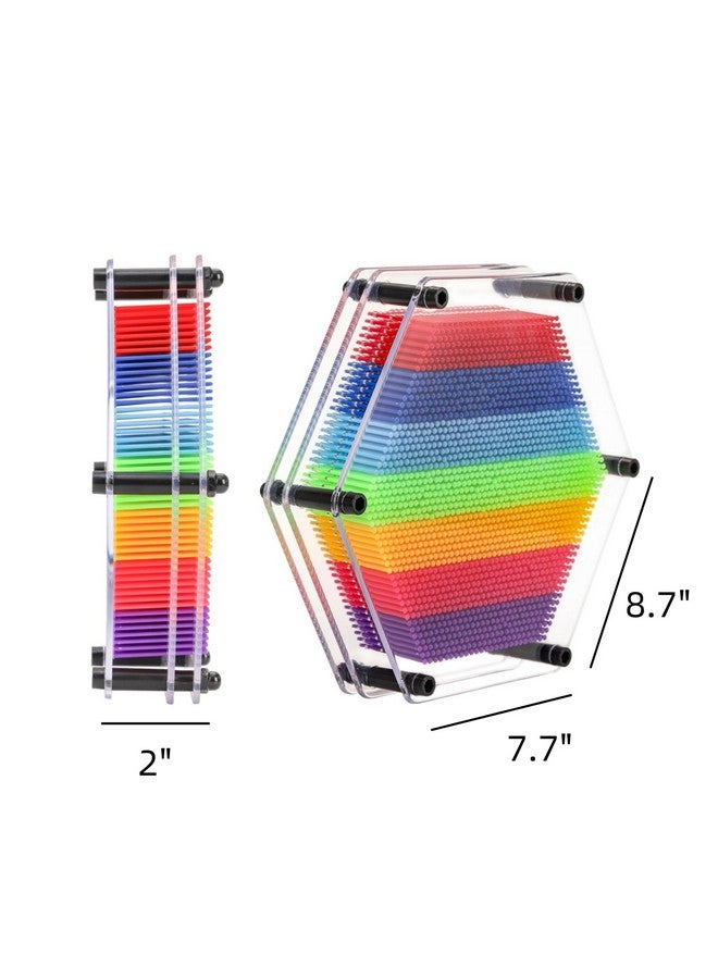 Dicunoy Dicunoy 2 Pack 3D Plastic Pin Art Board, Large Size 7" Pin Art Sensory Toy, Classic Pin Impression Sculpture Needle Toys for Children Creativity, Gift, Decoration for Adults, Customers, Home  - Image 3