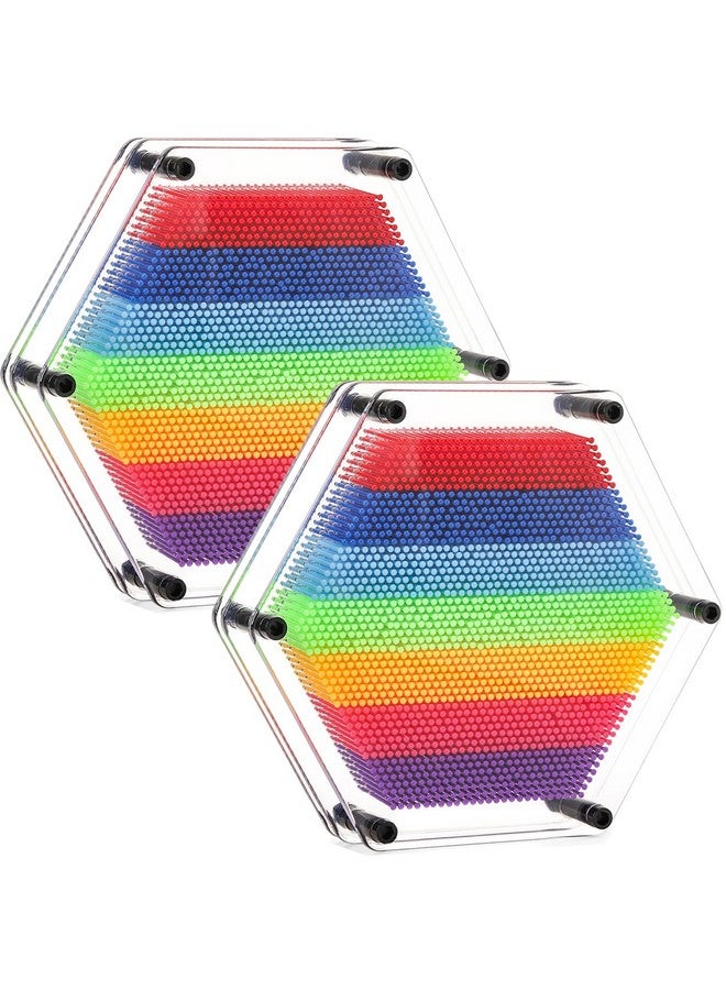 Dicunoy Dicunoy 2 Pack 3D Plastic Pin Art Board, Large Size 7" Pin Art Sensory Toy, Classic Pin Impression Sculpture Needle Toys for Children Creativity, Gift, Decoration for Adults, Customers, Home  - Image 1