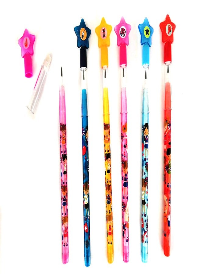 TINYMILLS 24 Pcs Cheerleading Multi Point Stackable Push Pencil Assortment with Eraser for Party Favors Goodie Bag Stuffers VBS Classroom Rewards Pinata Fillers Carnival Prize - Image 4