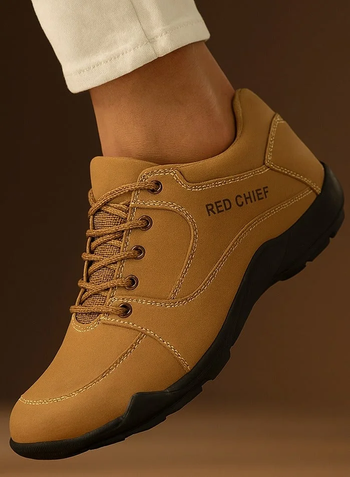Red Chief Comfortable Leather Casual Sneaker Shoe | RC3429 Rust