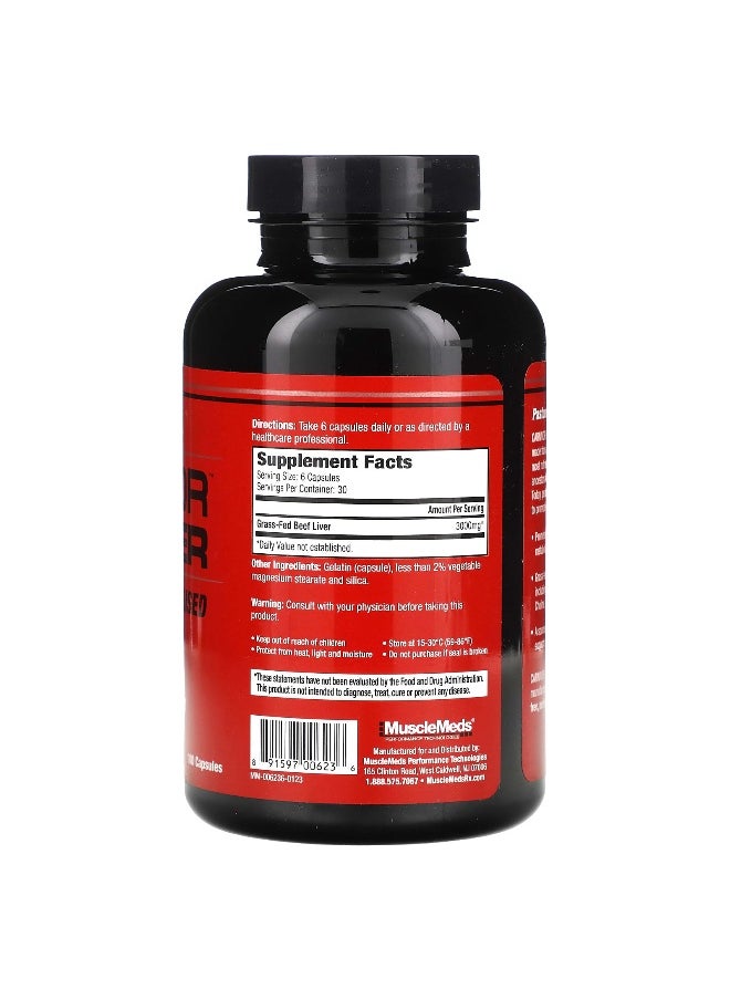 MUSCLEMEDS MuscleMeds, Carnivor Beef Liver, 3,000 mg, 180 Capsules  - Image 2