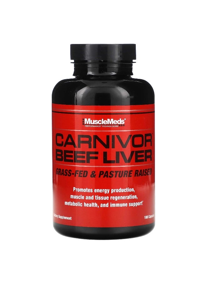 MUSCLEMEDS MuscleMeds, Carnivor Beef Liver, 3,000 mg, 180 Capsules  - Image 1