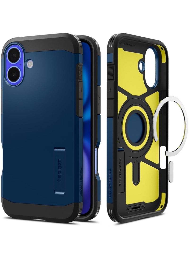 Spigen غطاء حماية Tough Armor MagFit AI لهاتف iPhone 16 Plus مع حامل (2024) - أزرق داكن  - Image 1