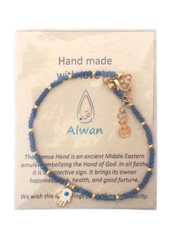 Alwan Long Size Crystal Anklet with an Evil Eye in the Center of a Hamsa  - Image 4