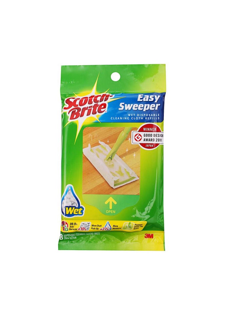 Scotch Brite 3M Scotch Brite Easy Sweeper Wet Disposable Cleaning Cloth Refill 