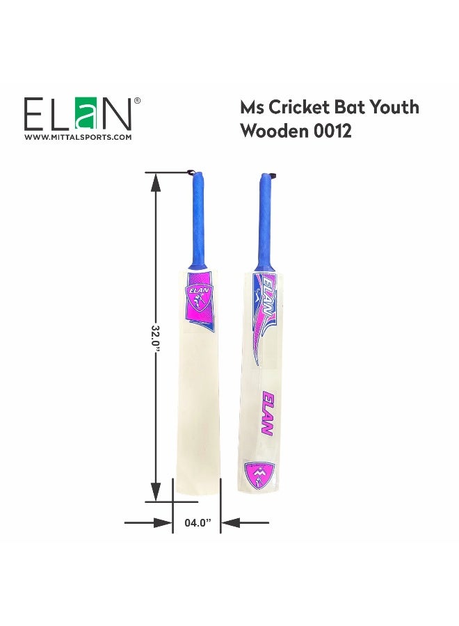 Elan Youth Wooden Cricket Bat Pink – Lightweight youth Cricket Bat with Durable Wood Blade and Comfort Grip for Training and Match Play for Soft Balls - Image 2