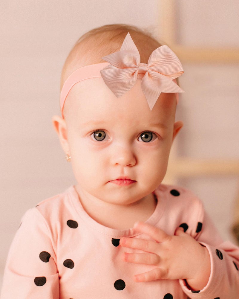 jollybows 40pcs Baby Girls Hair Bows Headbands Grosgrain Ribbon Hair Band Accessories for Infants Newborn Toddler (4In) - Image 1
