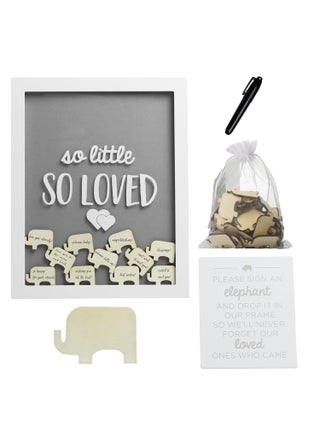 Pearhead So Little So Loved Wooden Elephant Token Frame Little Wishes Signature Baby Shower Guestbook Alternative GenderNeutral Pregnancy Keepsake With 65 Signature Tokens and Pen Gray and White - pzsku/Z44E8731C3E7745EC2D1DZ/45/1747233742/de447fce-24a0-4f81-8fab-0602f96f743b