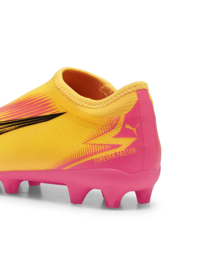 PUMA ULTRA MATCH FG/AG Kids Unisex Orange Laceless Football Boots - Image 3