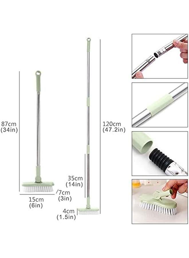 KASTWAVE Floor Scrub Floor Scrub Brush Bathroom Bathtub Shower Tile Grout Scrubber Rotatable Handle Indoor Kitchen Push Broom Scrubbing Cleaning Brush For Hard To Reach Areas - Image 2