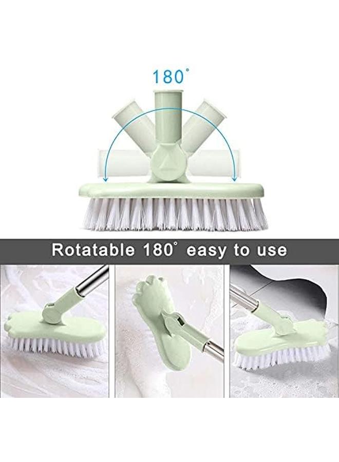 KASTWAVE Floor Scrub Floor Scrub Brush Bathroom Bathtub Shower Tile Grout Scrubber Rotatable Handle Indoor Kitchen Push Broom Scrubbing Cleaning Brush For Hard To Reach Areas - Image 4