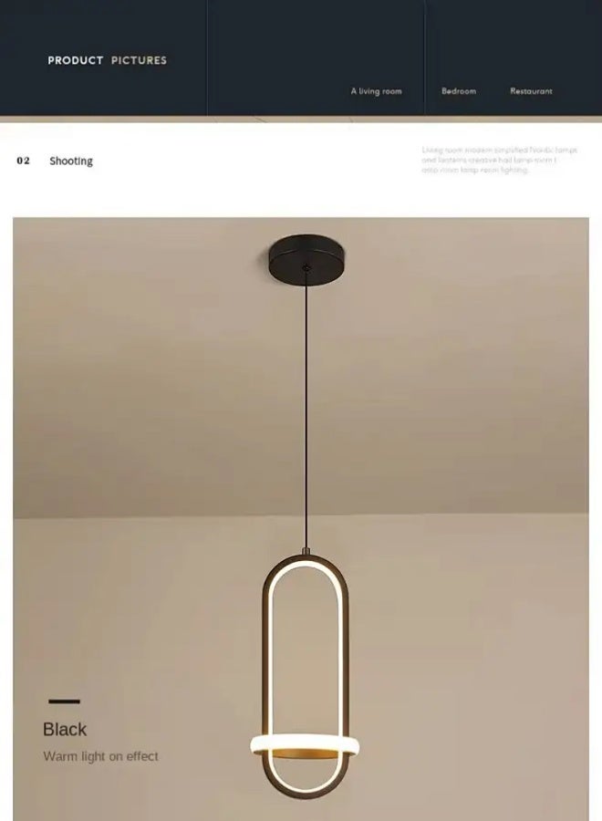 Modern Simple Luxury Chandelier with Adjustable 3-Color Lights, Suitable For Living Room, Bedroom and Bedside 21W - Image 4