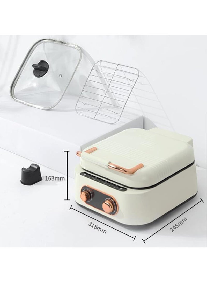 سيلر كاست مقلاة كهربائية متعددة الوظائف وشواية + وعاء تسخين، SC-9826/White  - Image 5