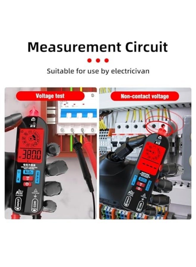 M MIAOYAN The A1X intelligent digital multimeter is a rechargeable voltmeter that measures capacitance, diodes, continuity, and resistance. It features V-Alert real-time detection and can detect AC/DC voltage. - Image 2