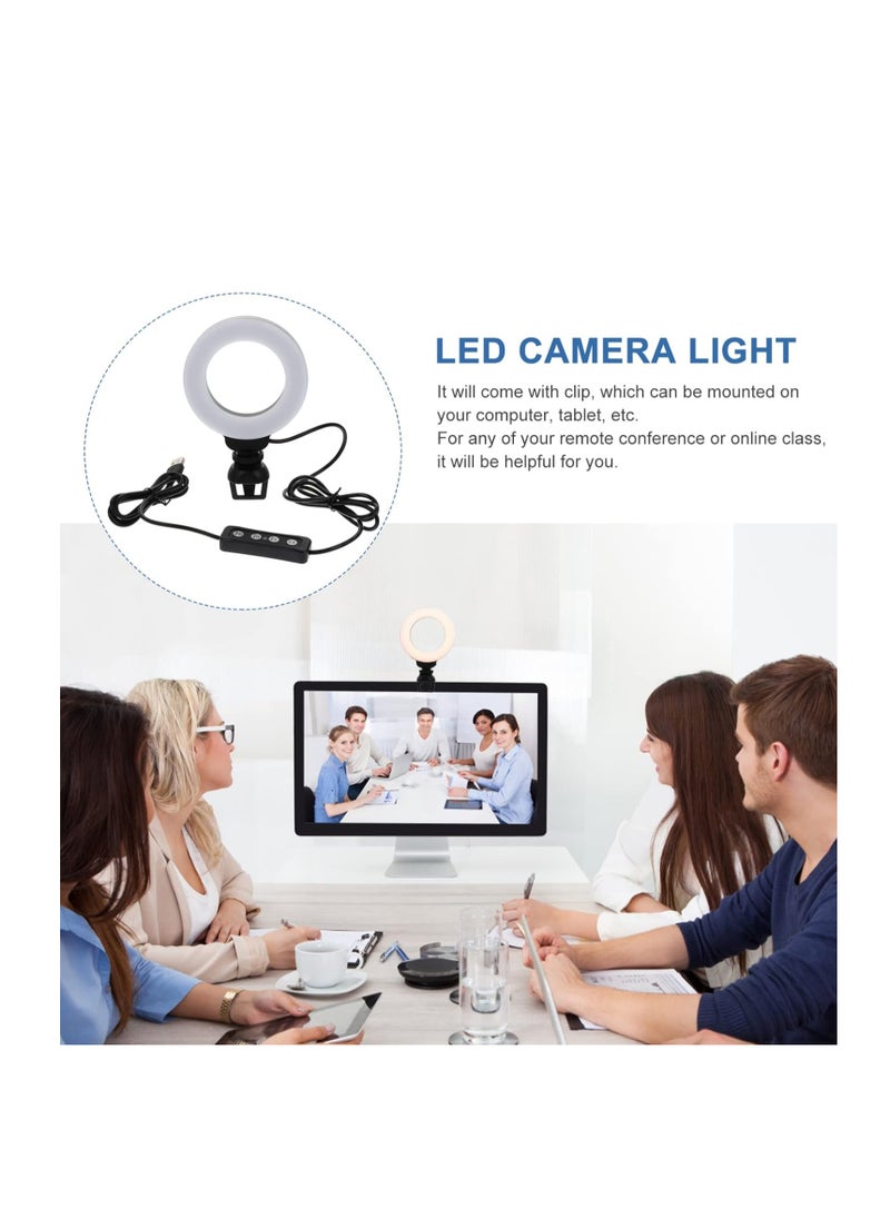 McDou - LED ring video fill light,ring light, computer light for videoconferencing, 48 LED beads with clip, dimmable video light for photography, teleconferencing, distance learning, live streaming - Image 1