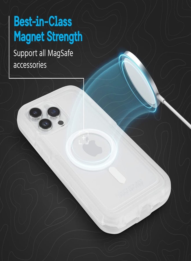 بيلكان جراب Pelican Voyager Series - لهاتف iPhone 14 Pro مقاس 6.1 بوصة [متوافق مع MagSafe] [مضاد للاصفرار] جراب هاتف مزود بشحن مغناطيسي، مشبك حزام، حامل قابل للطي [حماية من السقوط من ارتفاع 18 قدمًا وفقًا للمعايير العسكرية] - شفاف - Image 4