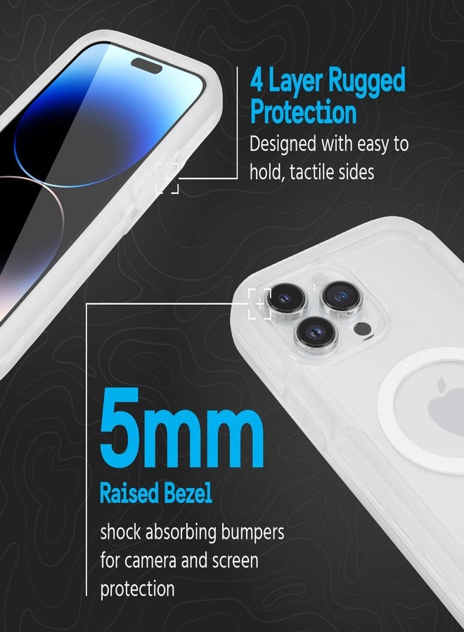 بيلكان جراب Pelican Voyager Series - لهاتف iPhone 14 Pro مقاس 6.1 بوصة [متوافق مع MagSafe] [مضاد للاصفرار] جراب هاتف مزود بشحن مغناطيسي، مشبك حزام، حامل قابل للطي [حماية من السقوط من ارتفاع 18 قدمًا وفقًا للمعايير العسكرية] - شفاف - Image 5