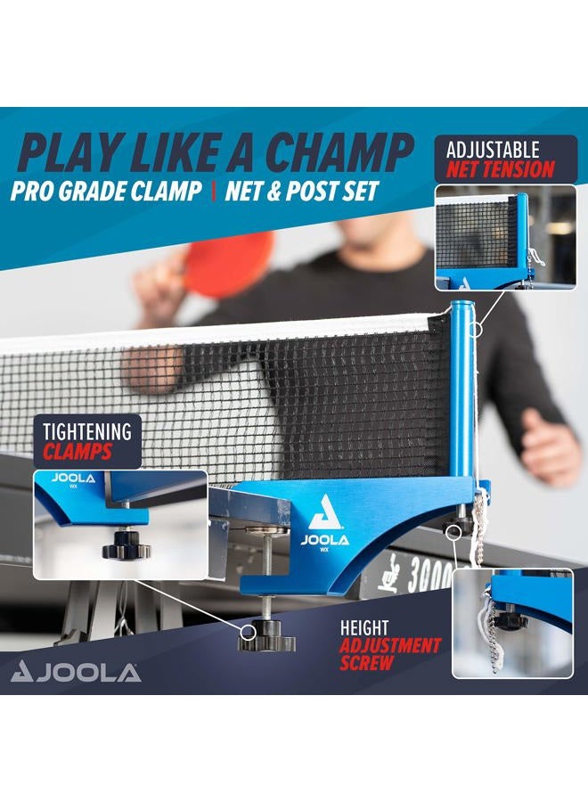 JOOLA Professional Grade WX Aluminum Indoor & Outdoor Table Tennis Net and Post Set - Quick Setup Ping Pong Net - Reinforced Cotton Blend Net w/Adjustable Tensioning System , Aluminum , 72in , 11191 - Image 2