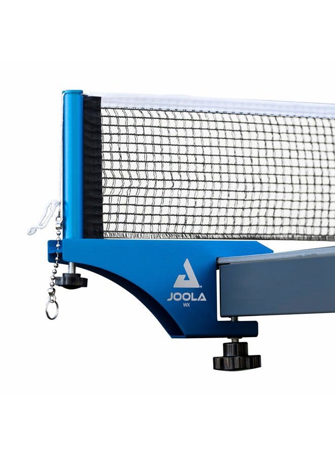 JOOLA Professional Grade WX Aluminum Indoor & Outdoor Table Tennis Net and Post Set - Quick Setup Ping Pong Net - Reinforced Cotton Blend Net w/Adjustable Tensioning System , Aluminum , 72in , 11191 - Image 1