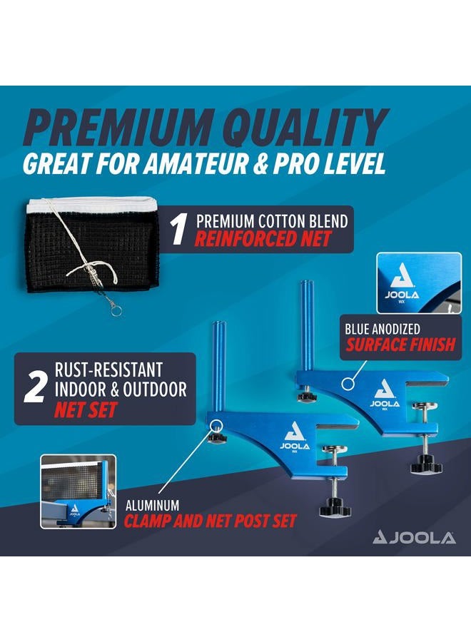 JOOLA Professional Grade WX Aluminum Indoor & Outdoor Table Tennis Net and Post Set - Quick Setup Ping Pong Net - Reinforced Cotton Blend Net w/Adjustable Tensioning System , Aluminum , 72in , 11191 - Image 4