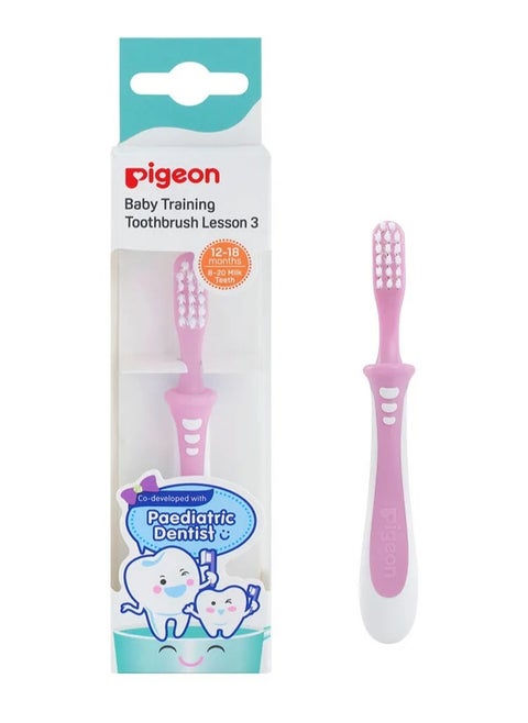 Pigeon Baby Pink Training Toothbrush Stage 3 (12–18 Months) – 1 Piece