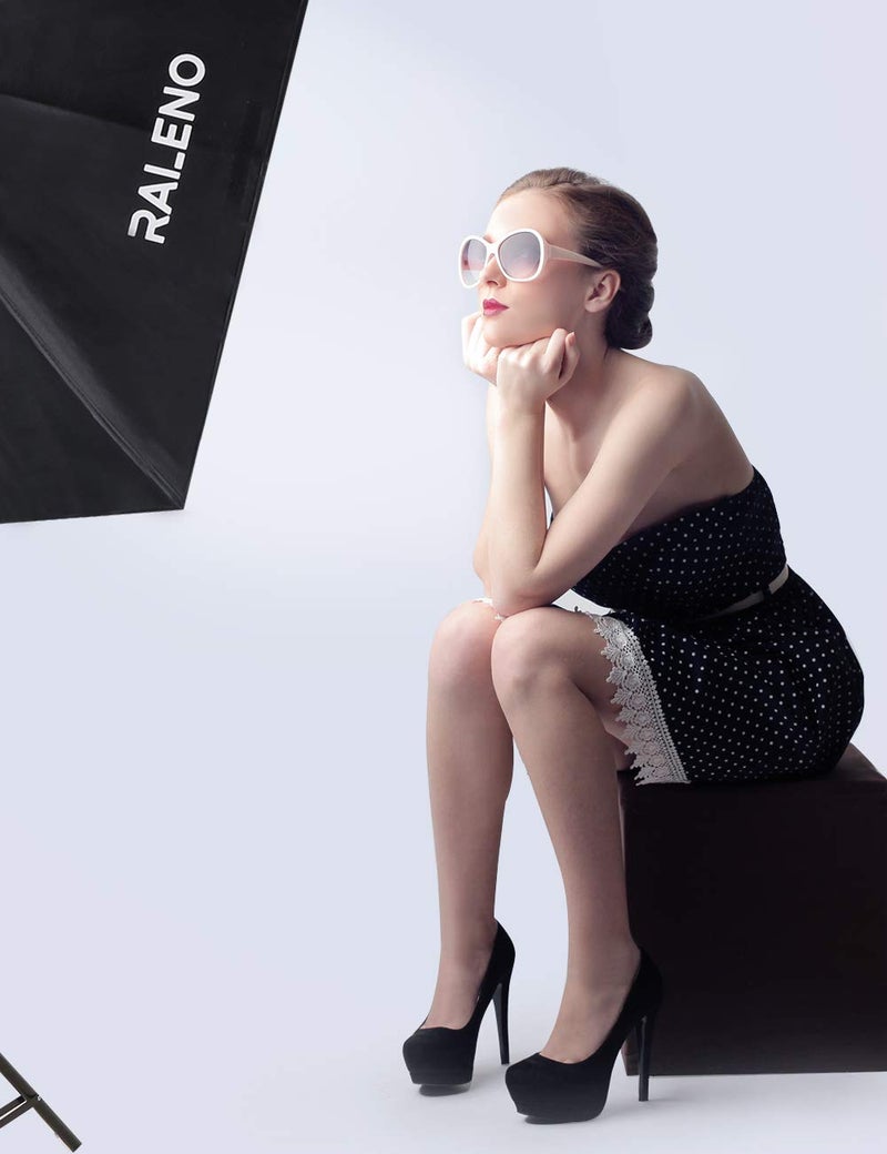 RaLeno طقم إضاءة سوفت بوكس RALENO، 2 × 50x50 سم إضاءة استوديو تصوير مع لمبات LED بقوة 50 واط، 5500 كلفن 97 CRI طقم إضاءة مستمرة لمعدات التصوير الفوتوغرافي لتسجيل الفيديو، الصور الشخصية، تصوير المنتجات - Image 2