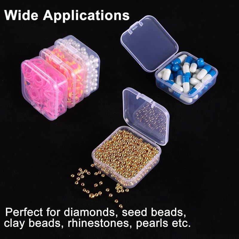 EXPORTTANZA 13pcs Clear Plastic Diamond Painting Storage Container with Mini Clear Boxes for Craft Organizers and Storage Art Embroidery Nail Accessories - Image 4