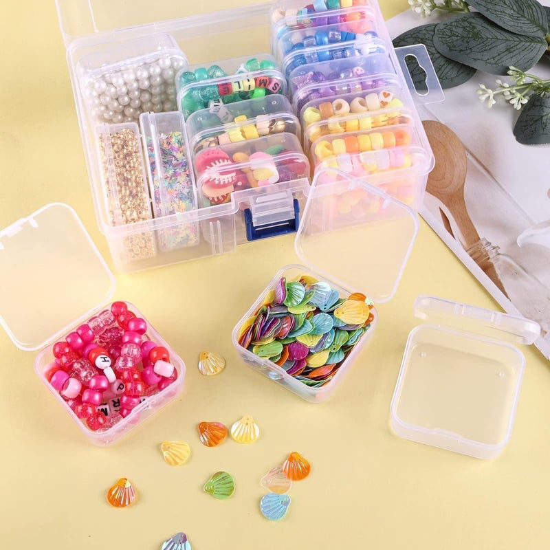 EXPORTTANZA 13pcs Clear Plastic Diamond Painting Storage Container with Mini Clear Boxes for Craft Organizers and Storage Art Embroidery Nail Accessories - Image 5