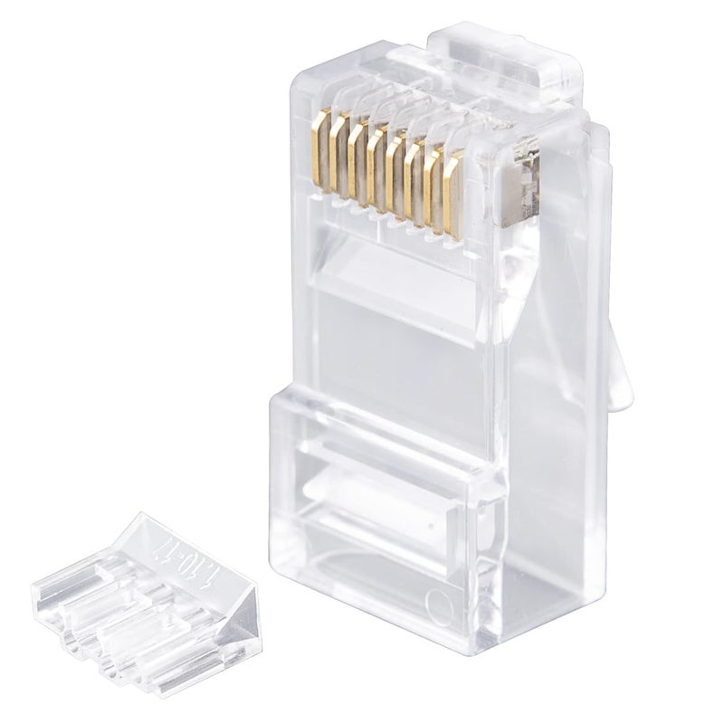 W-NECTOUN CAT6 Connector 2-PC Set,100-PACK Cat6 RJ45 Ends,UTP Network Plug for Solid Strand Cable - Image 1