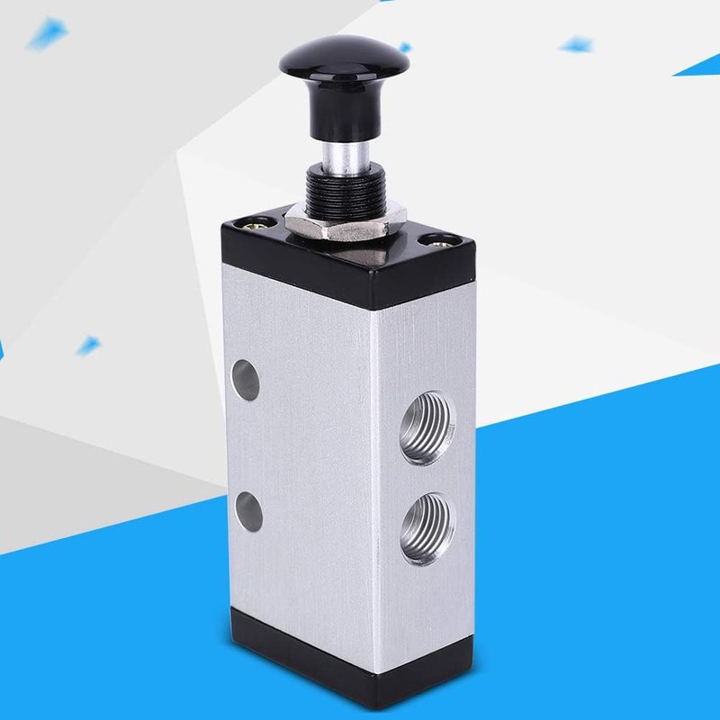 Hand Valve Two - Position Three - Way G1/4 - Inch, Mechanical Switch Valve with Aluminum Alloy Shell, Precision Air Valve for Pneumatic Systems, Durable Button Valve for Industrial - Image 3