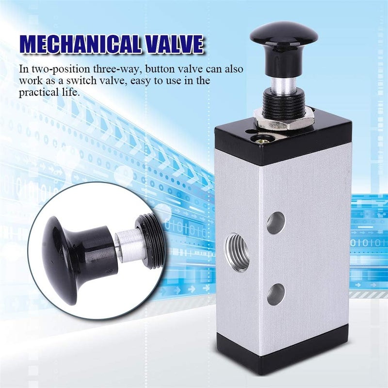 Hand Valve Two - Position Three - Way G1/4 - Inch, Mechanical Switch Valve with Aluminum Alloy Shell, Precision Air Valve for Pneumatic Systems, Durable Button Valve for Industrial - Image 4