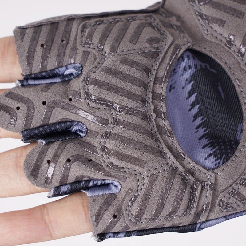 Seibertron S.P.S.G-3 Unisex Half Finger UPF100+ Sun/UV Protection Breathable Cycling Glove fit for Biking MTB DH Road Bicycle, Shock-Absorbing Gel Pad, Anti-Slip Print Gloves Adult Black L - Image 2