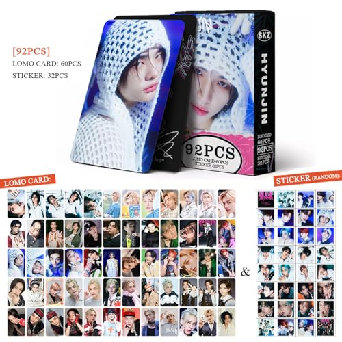 KPOPBP Stray Kids Photocards 60 PCS SKZ Rock Star Album Photo Cards with 32 PCS Stickers Kpop Gift Lomo Cards Merch for SKZ Boys and Girls(Hyunjin) - Image 5