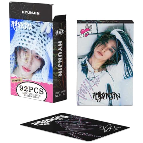 KPOPBP Stray Kids Photocards 60 PCS SKZ Rock Star Album Photo Cards with 32 PCS Stickers Kpop Gift Lomo Cards Merch for SKZ Boys and Girls(Hyunjin) - Image 2