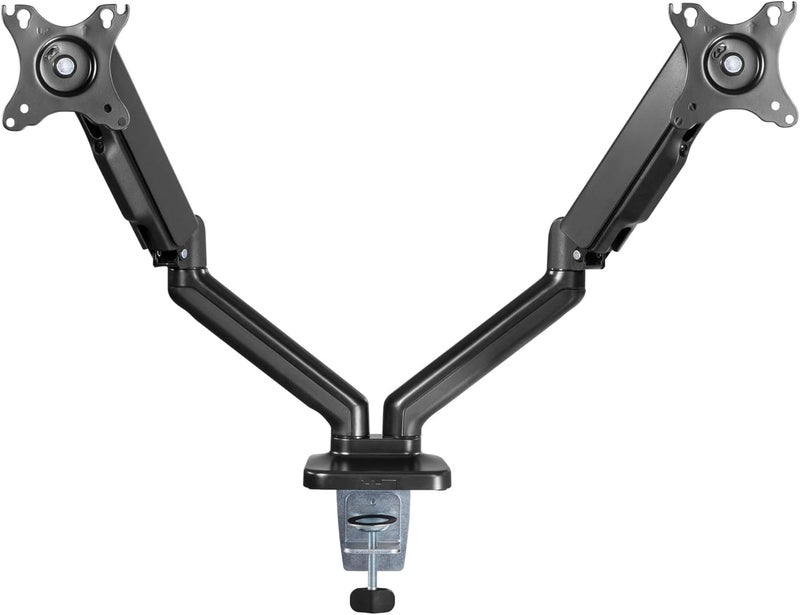 Hamood, DUAL SCREENS SPRING-ASSISTED MONITOR ARM For Most 17"-32" Monitors, Tilt Range:+45°~-45°,Swivel Range:+90°~-90°,Screen Rotation:+180°~-180°, Installation:Clamp,Grommet, Ham-104 - Image 4