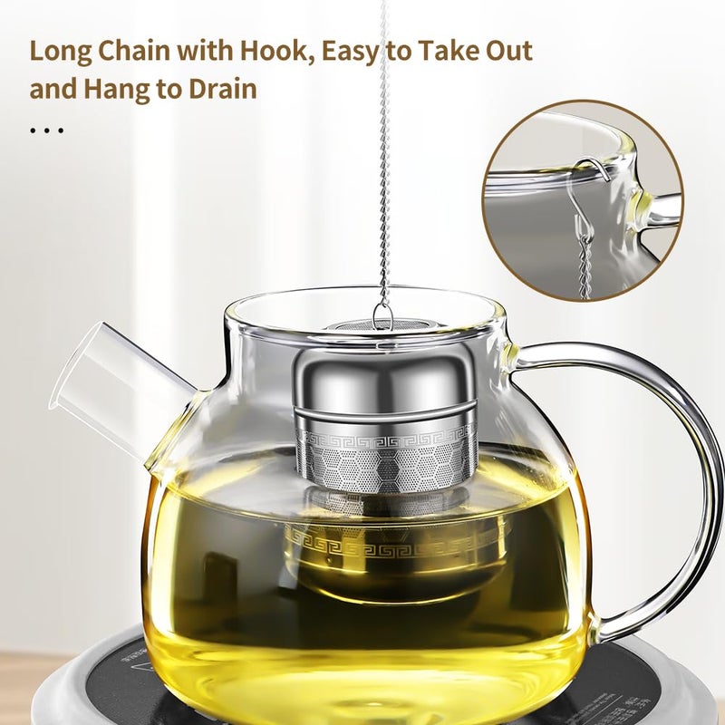 BOMANSI BOMS 316 Stainless Steel Tea Strainers for Loose Tea with Drip Trays, Extra Fine Mesh Tea Infuser, Loose Leaf Tea Steeper (1 Pack - Small) - Image 4