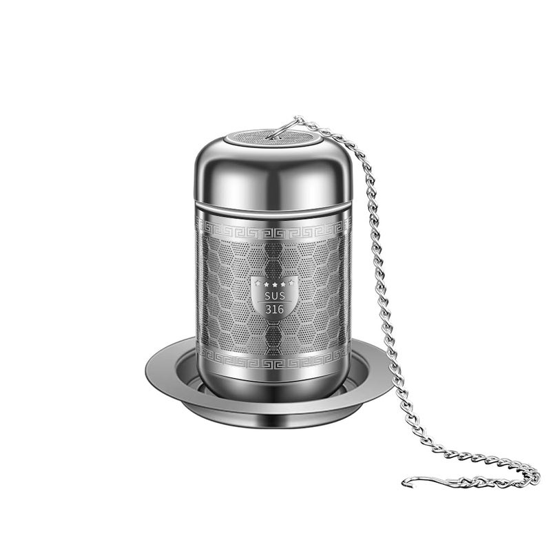 BOMANSI BOMS 316 Stainless Steel Tea Strainers for Loose Tea with Drip Trays, Extra Fine Mesh Tea Infuser, Loose Leaf Tea Steeper (1 Pack - Small) - Image 1