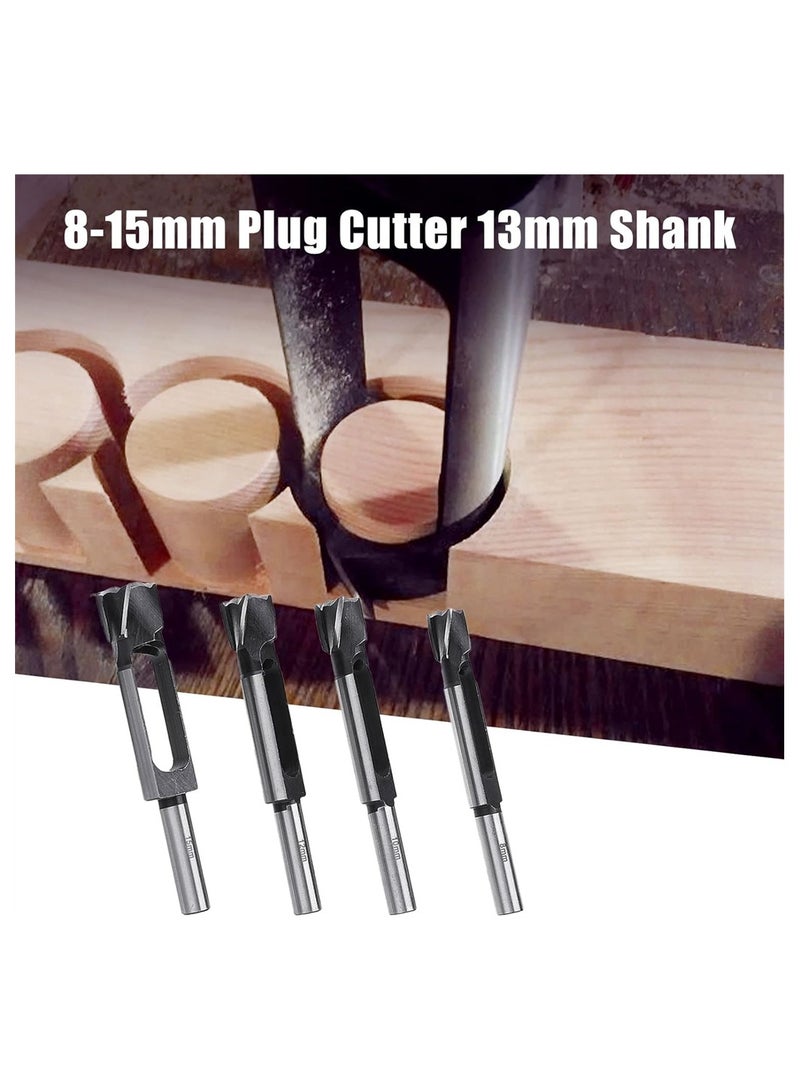 Excefore Wood Plug Hole Cutter Standard Wood Dowel Maker Plug Hole Cutter Deep Plug Cutter Core Drill Woodworking Tool for Wood working Furniture Making Carpentry 8mm 10mm 12mm 15mm  - Image 2