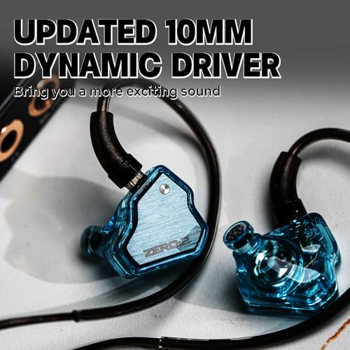 Linsoul 7Hz x Crinacle Zero:2 in Ear Monitor, Updated 10mm Dynamic Driver IEM, Wired Earbuds Earphones, Gaming Earbuds, with OFC IEM Cable for Musician (Without MIC, Blue) - Image 3