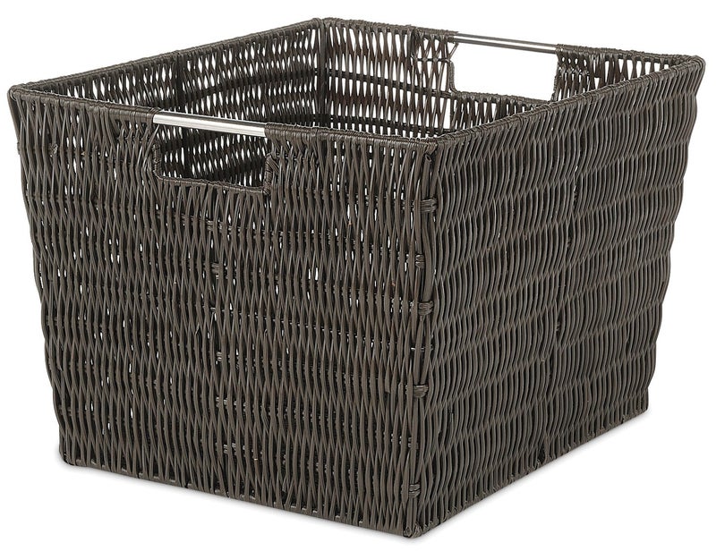 Whitmor Rattique Storage Tote Basket  Espresso - Image 1