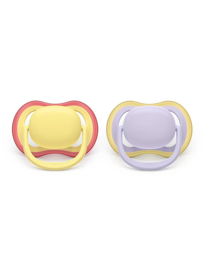 Philips Avent Ultra Air 2 Soothers 0-6 Months - Colour: Yellow and Mauve - Image 4